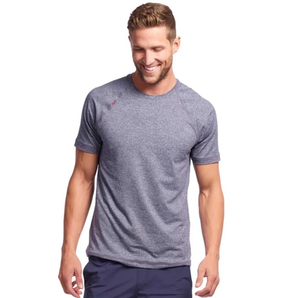RHONE reign tee in midnight heather navy short sleeve active tshirt size L